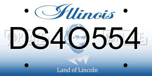 DS4O554 Illinois License Plate
