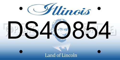 DS4O854 Illinois License Plate