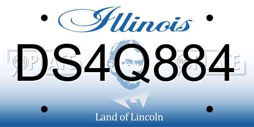 DS4Q884 Illinois License Plate