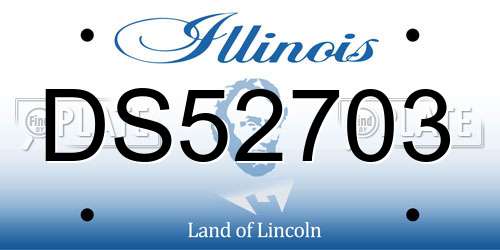 DS52703 Illinois License Plate