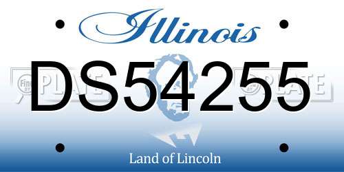 DS54255 Illinois License Plate