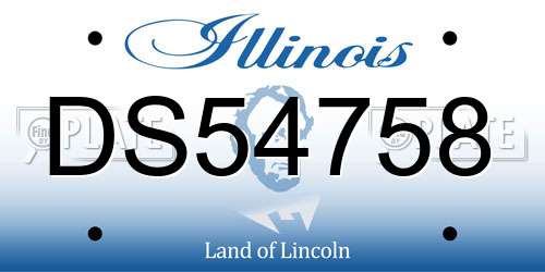 DS54758 Illinois License Plate