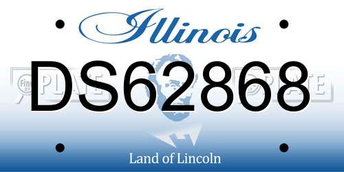 DS62868 Illinois License Plate