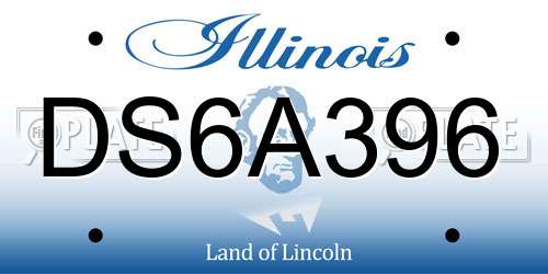 DS6A396 Illinois License Plate