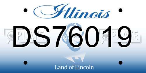 DS76019 Illinois License Plate