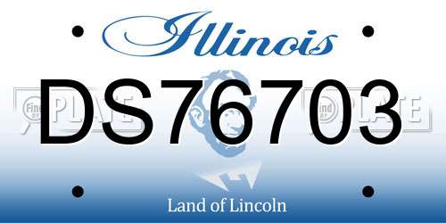 DS76703 Illinois License Plate
