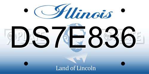 DS7E836 Illinois License Plate