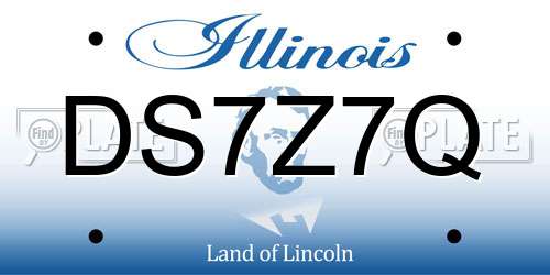 DS7Z7Q Illinois License Plate