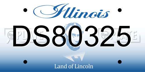 DS80325 Illinois License Plate