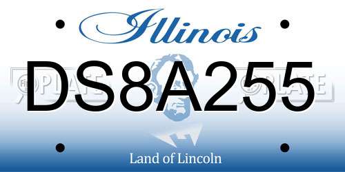 DS8A255 Illinois License Plate