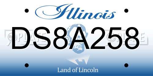 DS8A258 Illinois License Plate