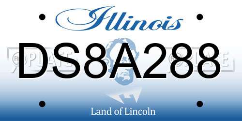 DS8A288 Illinois License Plate