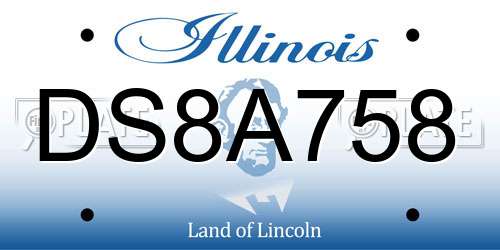 DS8A758 Illinois License Plate