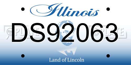 DS92063 Illinois License Plate