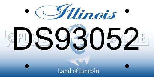 DS93052 Illinois License Plate