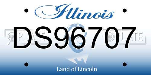 DS96707 Illinois License Plate