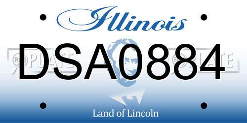 DSA0884 Illinois License Plate