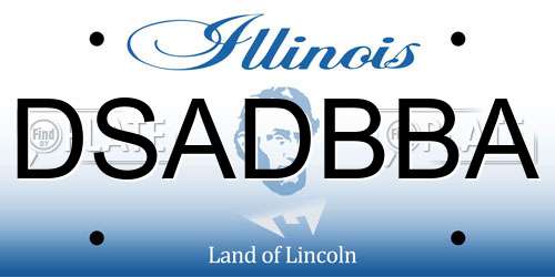 DSADBBA Illinois License Plate