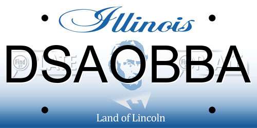 DSAOBBA Illinois License Plate