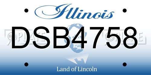 DSB4758 Illinois License Plate