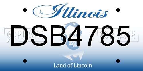 DSB4785 Illinois License Plate