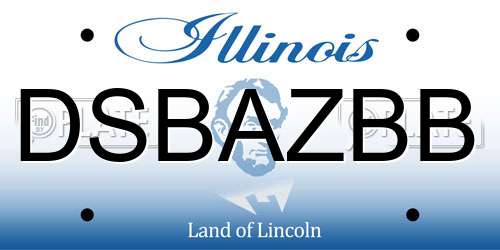 DSBAZBB Illinois License Plate