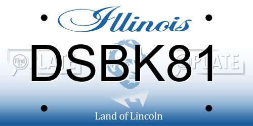DSBK81 Illinois License Plate