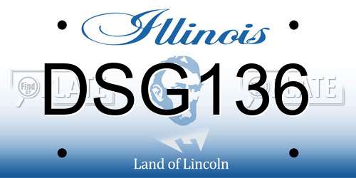 DSG136 Illinois License Plate