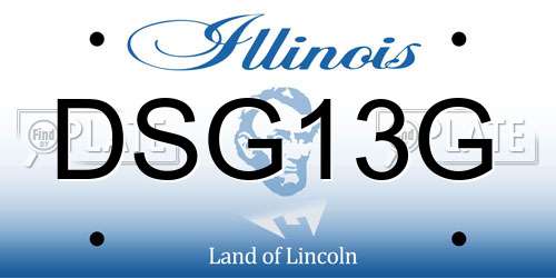 DSG13G Illinois License Plate