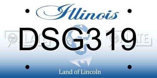 DSG319 Illinois License Plate