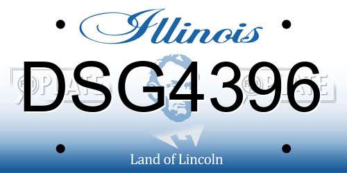 DSG4396 Illinois License Plate