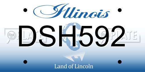 DSH592 Illinois License Plate