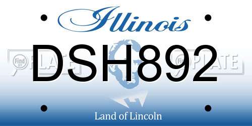 DSH892 Illinois License Plate