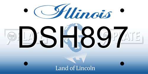 DSH897 Illinois License Plate