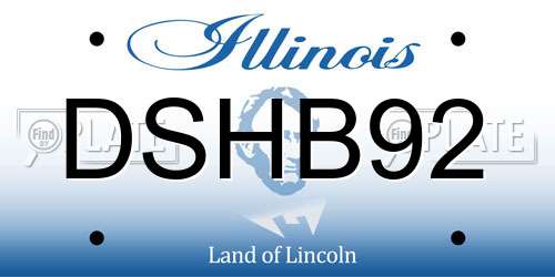 DSHB92 Illinois License Plate
