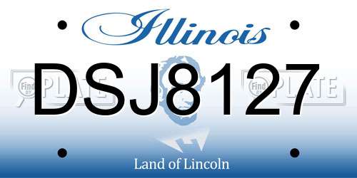 DSJ8127 Illinois License Plate