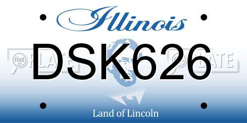 DSK626 Illinois License Plate