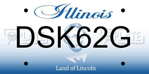 DSK62G Illinois License Plate