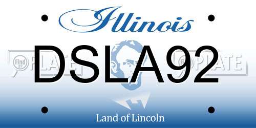 DSLA92 Illinois License Plate