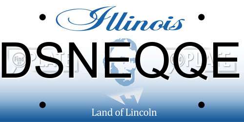DSNEQQE Illinois License Plate