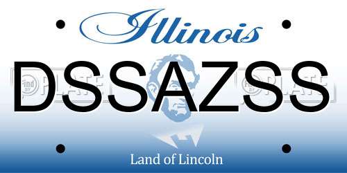 DSSAZSS Illinois License Plate