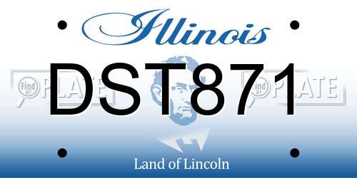 DST871 Illinois License Plate
