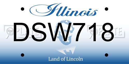 DSW718 Illinois License Plate