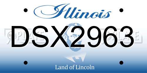 DSX2963 Illinois License Plate