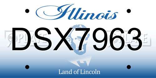 DSX7963 Illinois License Plate