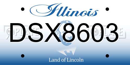 DSX8603 Illinois License Plate