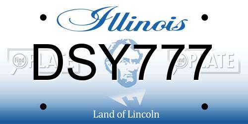 DSY777 Illinois License Plate