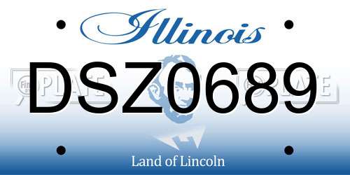 DSZ0689 Illinois License Plate