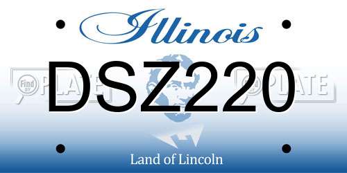 DSZ220 Illinois License Plate