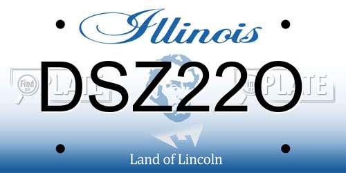 DSZ22O Illinois License Plate